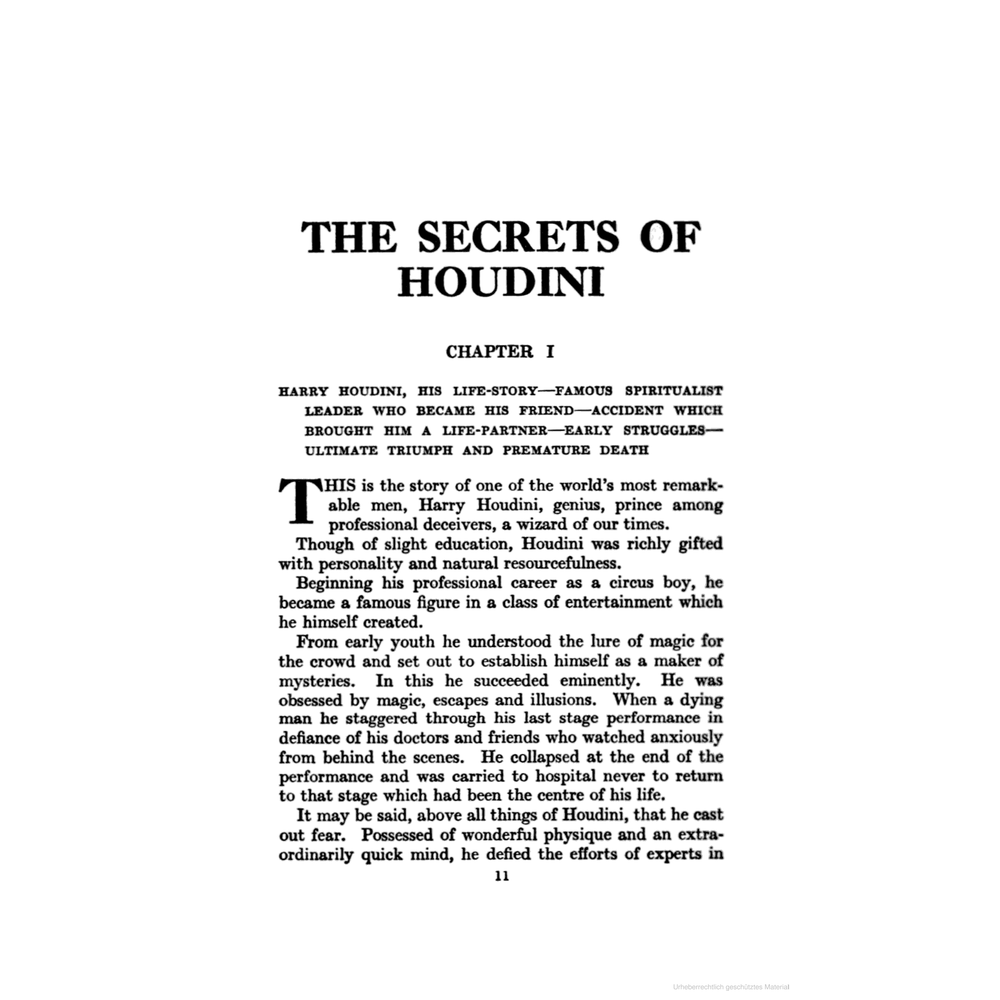 The Secrets of Houdini