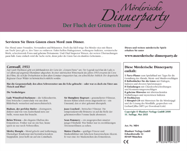 Murderous dinner party: curse of the green lady