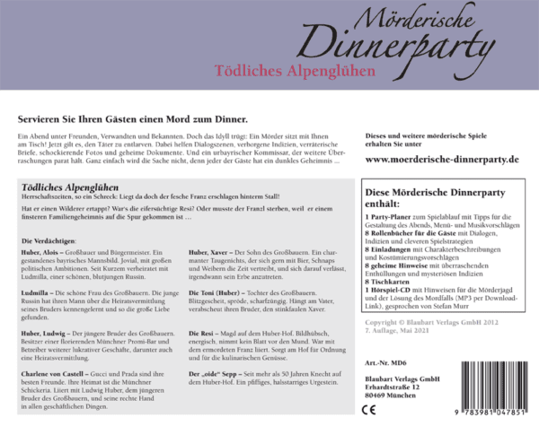 Murderous dinner party: deadly alpine glow