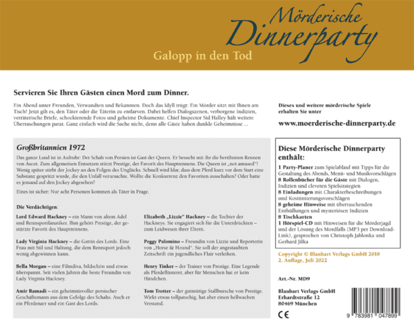 Cena omicida: galoppo nella morte