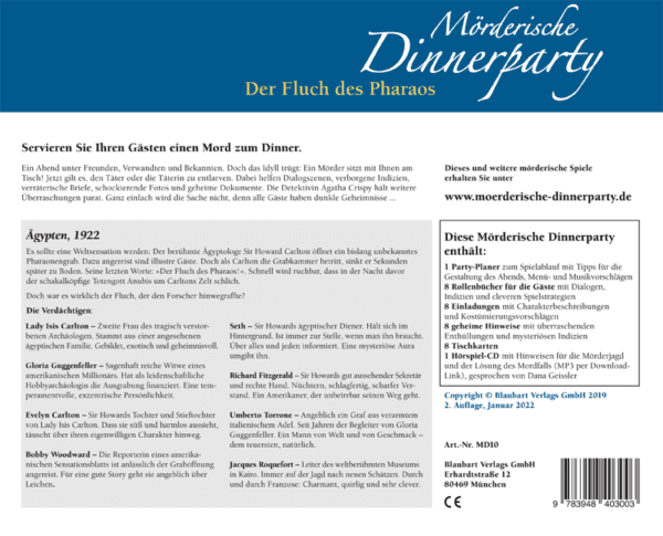 Mörderische Dinnerparty: Fluch des Pharaos