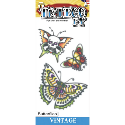 Vintage Butterflies Tattoo | Klebetattoos Tinsley Transfers bei Deinparadies.ch