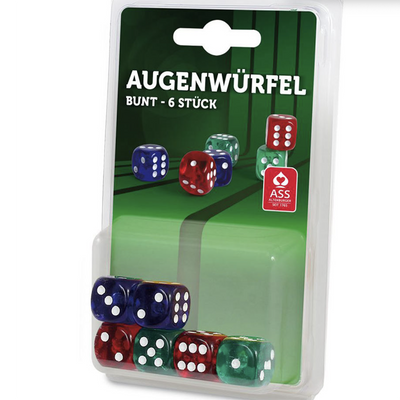 6 Kunststoffwürfel, durchsichtig, farbig AGM bei Deinparadies.ch