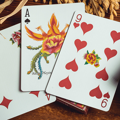 Phoenix and Peony (Red) Playing Cards | Bacon Playing Card Company Bacon Magic bei Deinparadies.ch