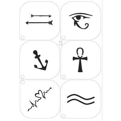 Grimas Schablone 15 Symbole Grimas bei Deinparadies.ch