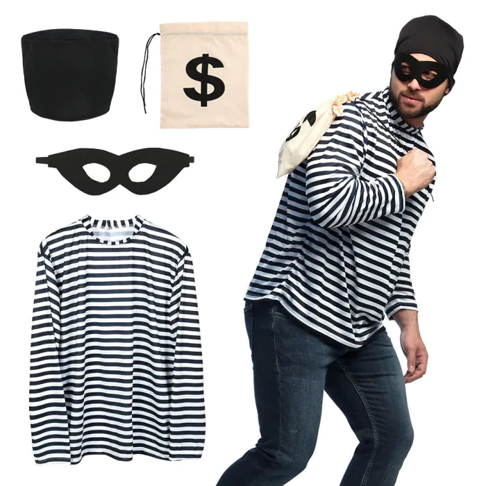Einbrecher Set mit Shirt und Maske