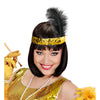 Pailetten-Stirnband mit Feder | gold