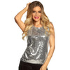 Camicia di paillettes medio argento