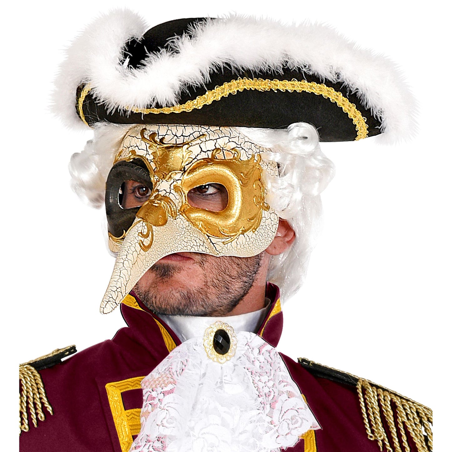 Venezianische Deluxe Maske mit langer Nase