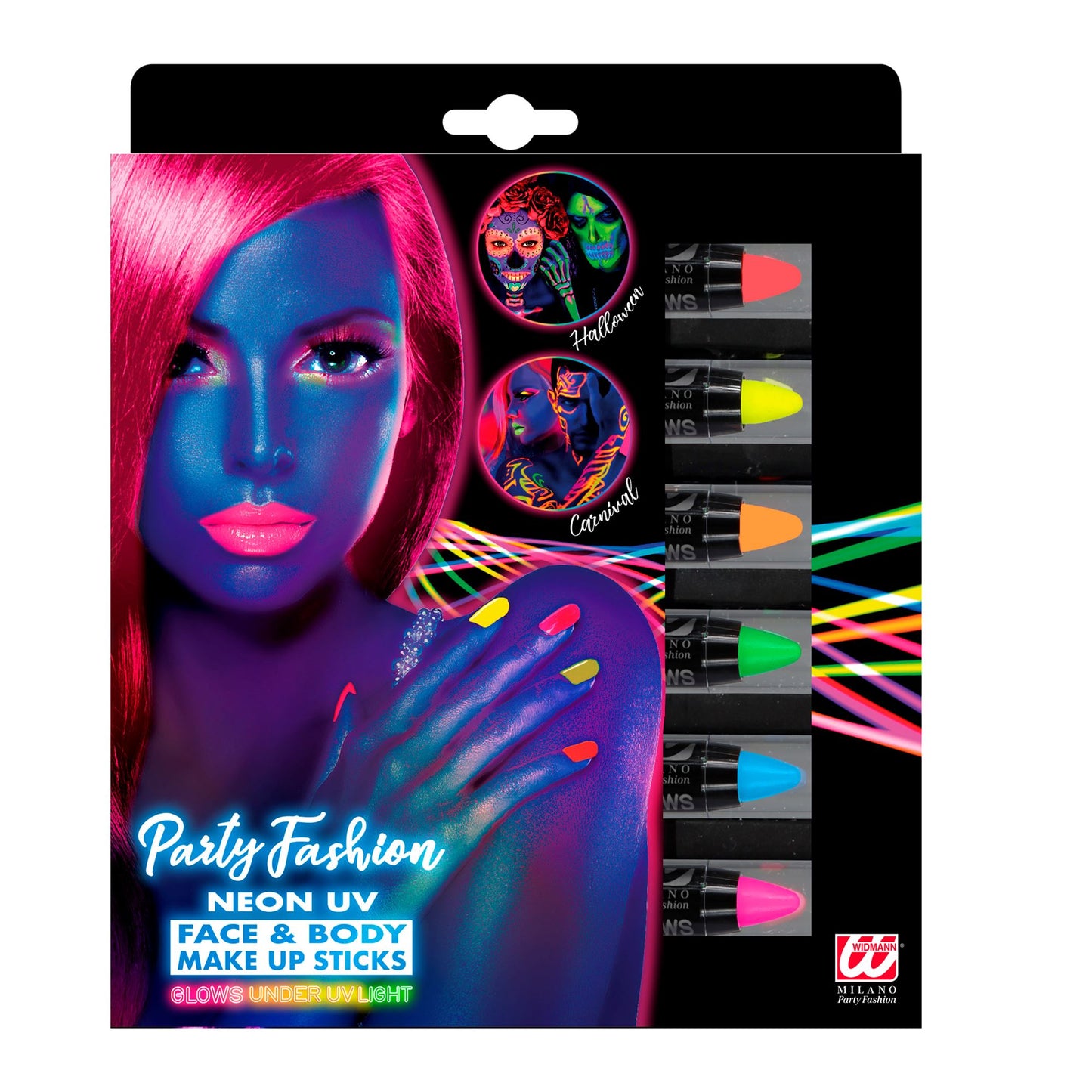 Drehbare Schminkstifte Neon im Set