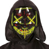 Horror LED-Maske mit genähten Augen Grün