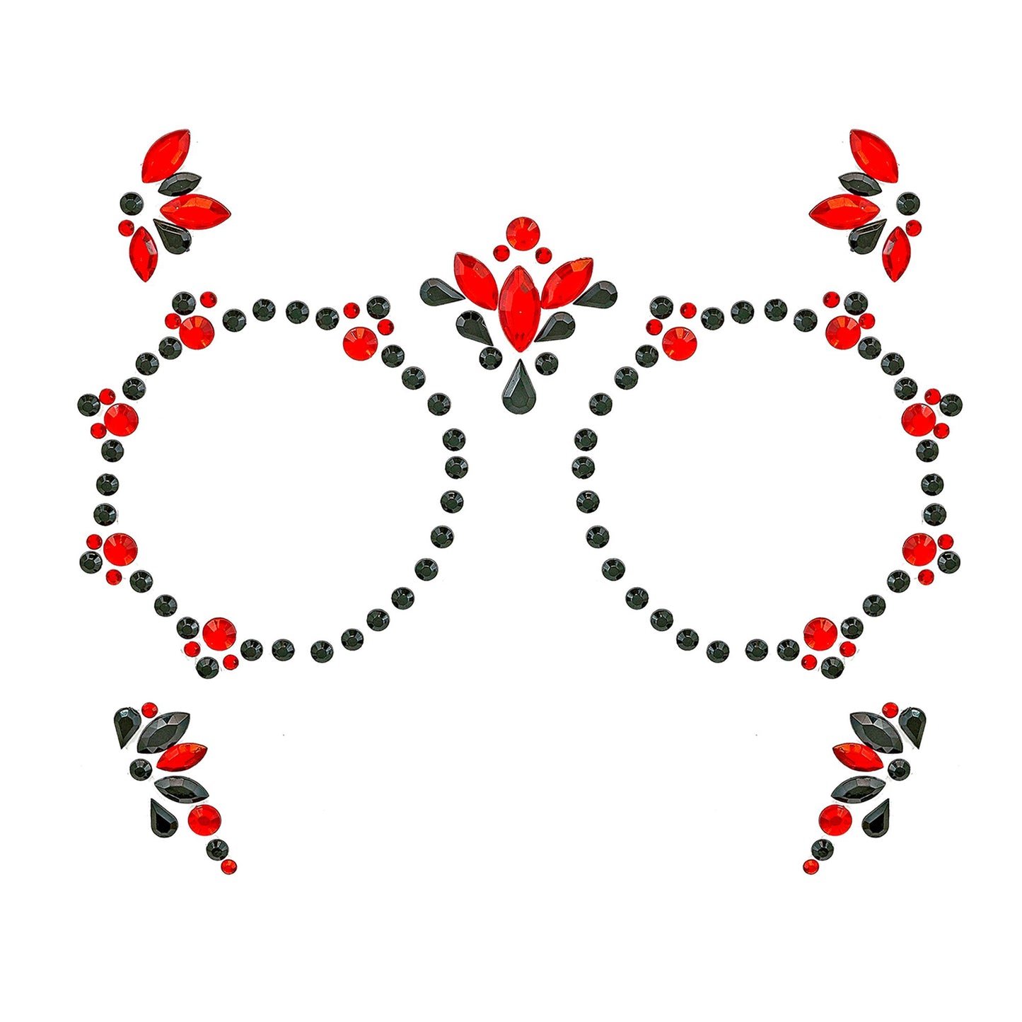 Glitzersteine fürs Gesicht |  Totenkopf Rot