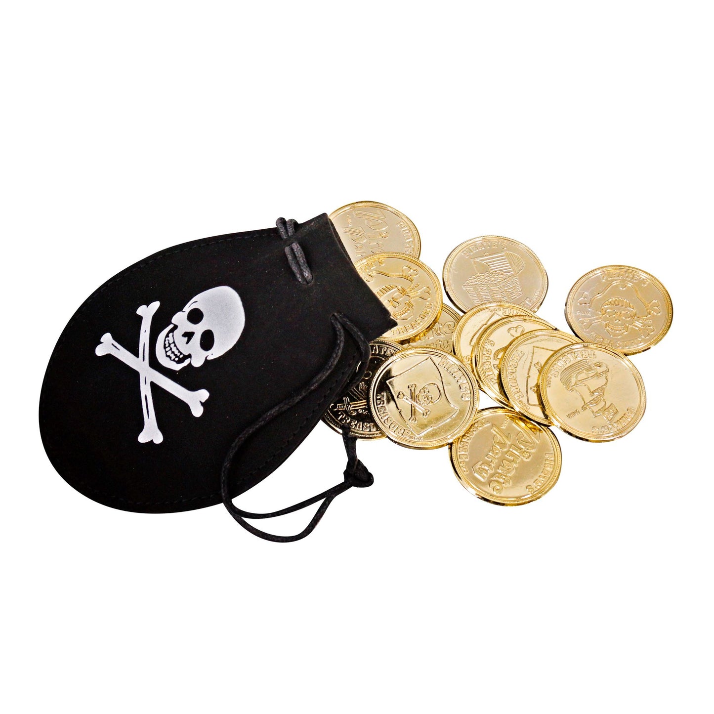 Piratenbeutel mit 12 Gold-Münzen