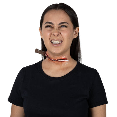 Messer im Hals Latexapplikation