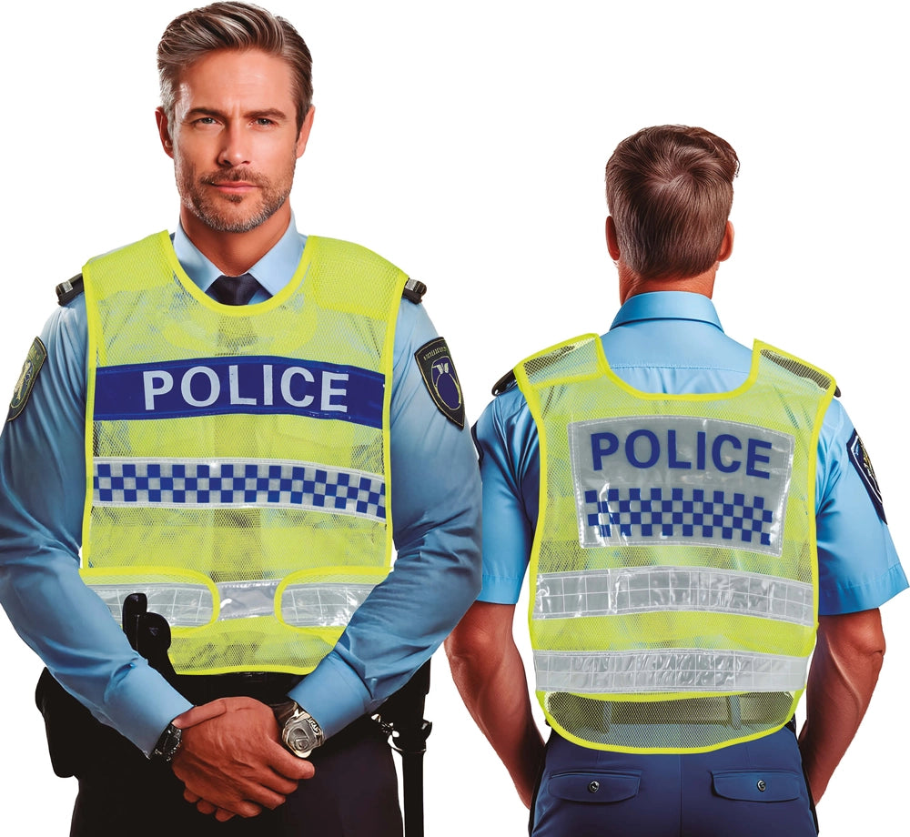 Polizei Warnweste leuchtend gelb