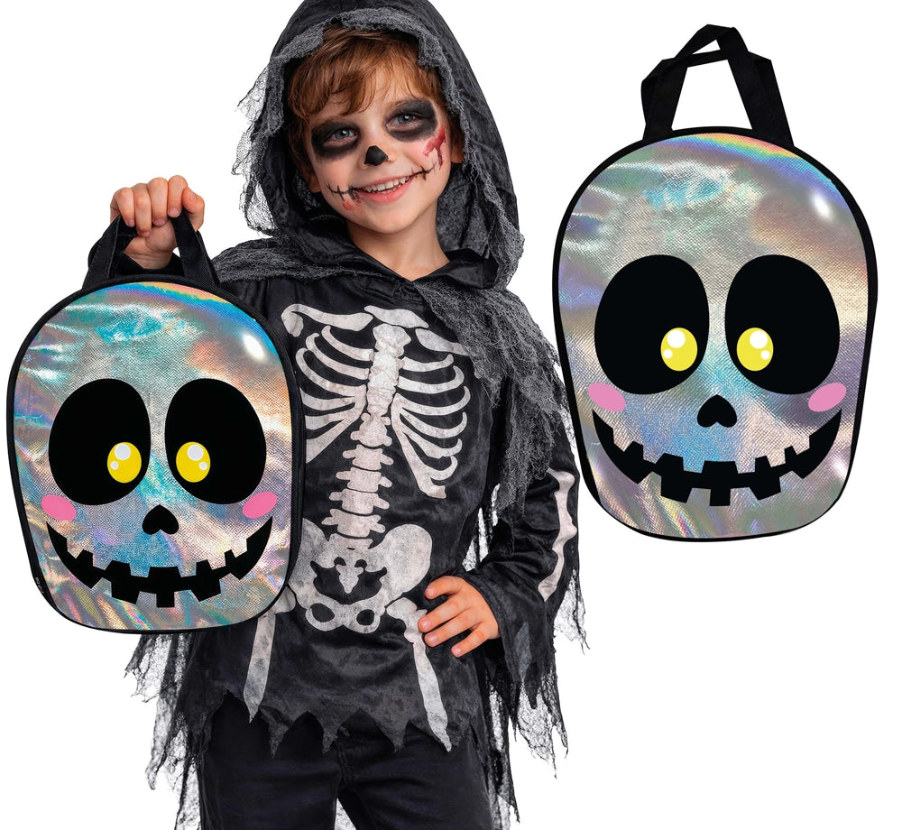Tasche mit lachendem Halloween Totenkopf