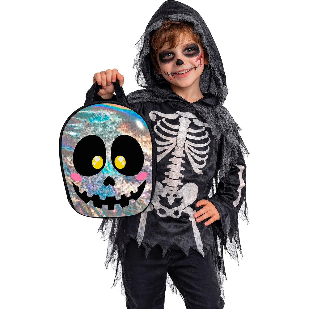 Tasche mit lachendem Halloween Totenkopf