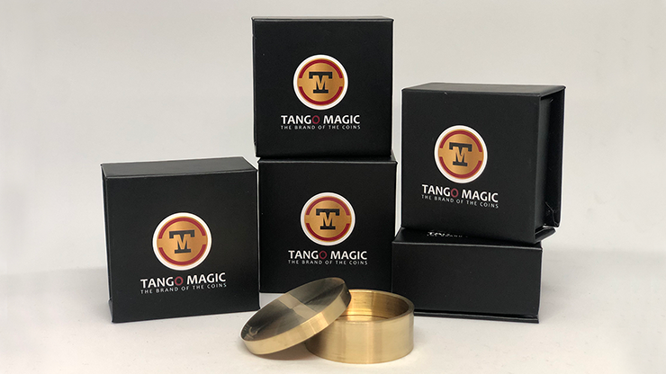 Okito Coin Box (BRASS w/Online Instructions)(B0028) One Dollar | Tango Magic 
