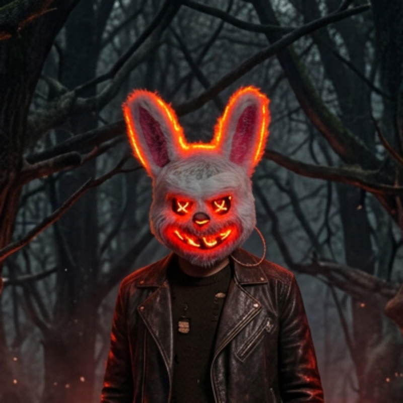 Crazy Rabbit Maske mit LED