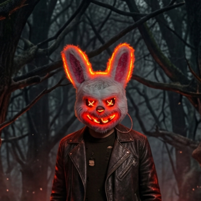 Crazy Rabbit Maske mit LED