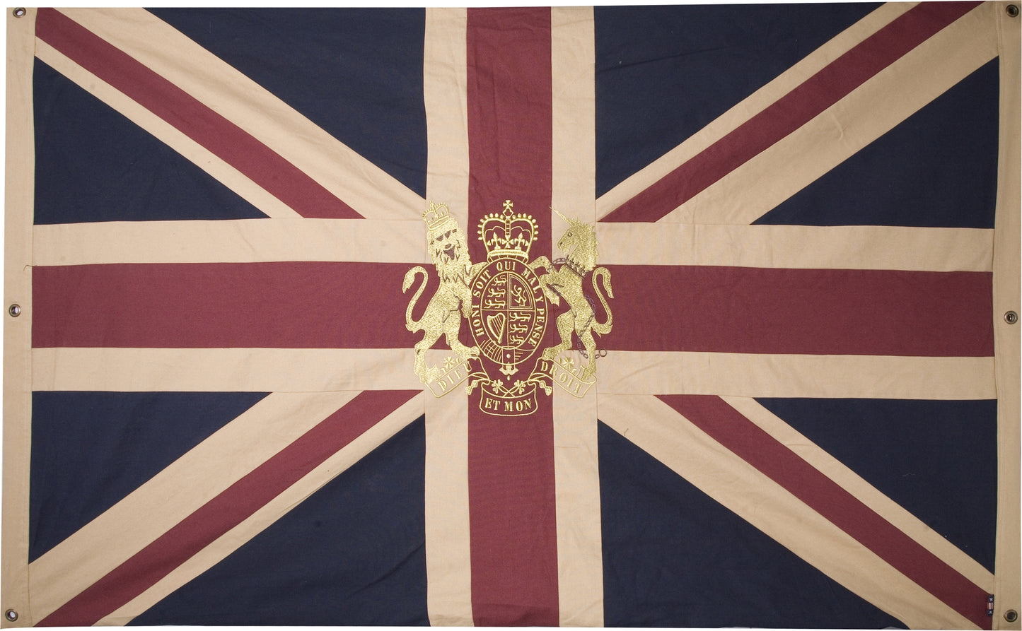 Royal British Flag with Coat of Arms | 150x100cm-Woven Magic-Deinparadies.ch