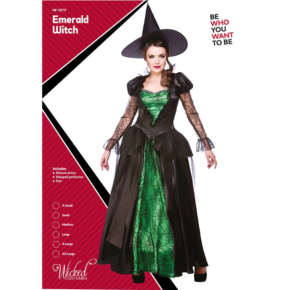Deluxe Hexenkostüm Emerald | Damen