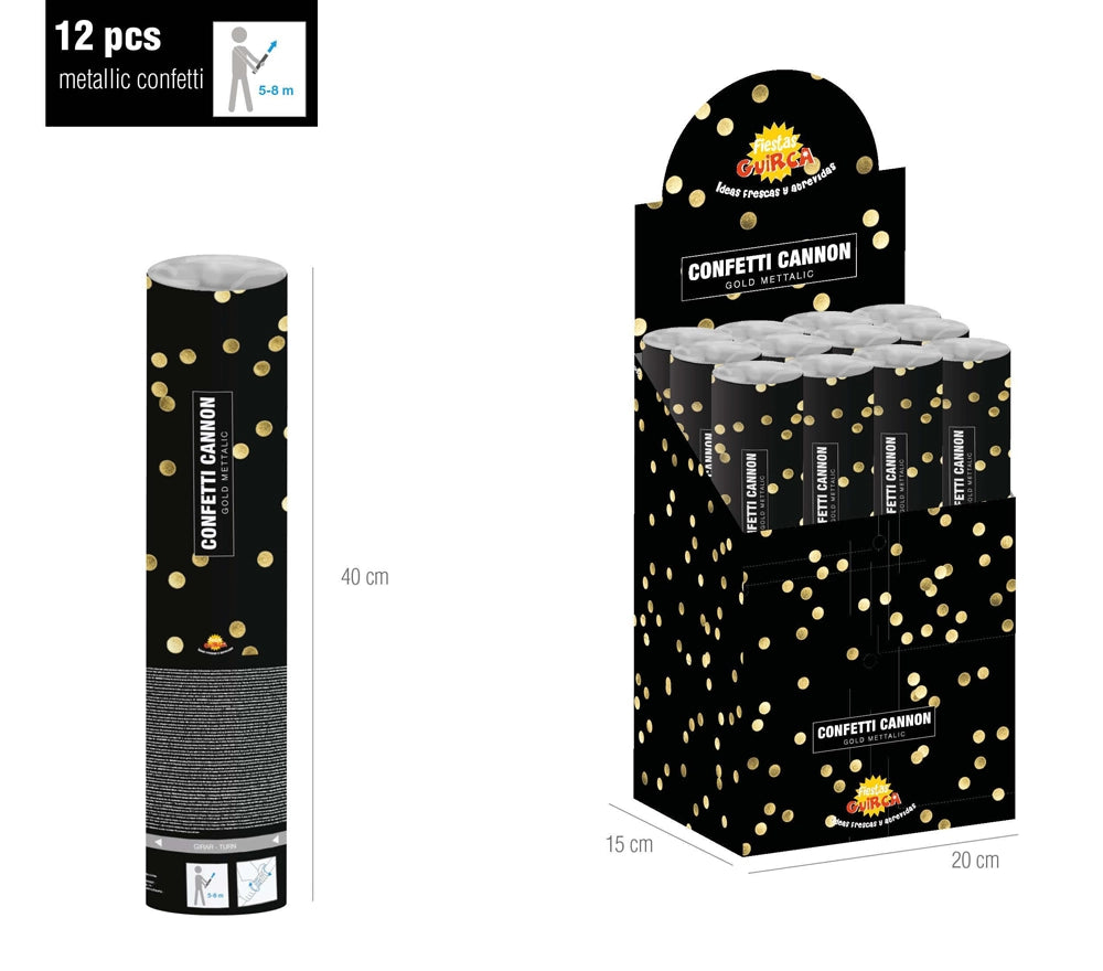 12 Konfetti Shooter 40cm | gold