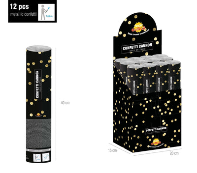 12 Konfetti Shooter 40cm | gold