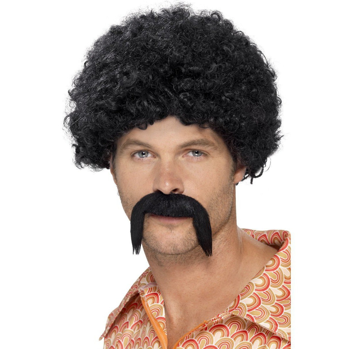 70s curly wig for men with a mustache Smiffys Deinparadies.ch