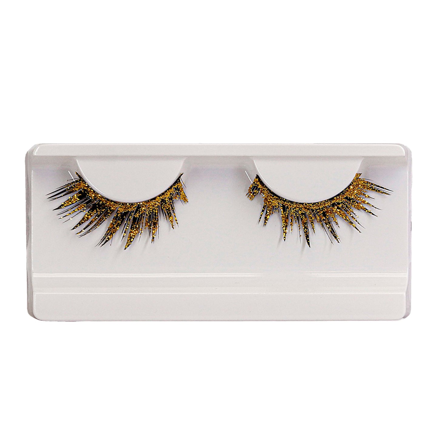Glänzende Wimpern mit Kleber | gold
