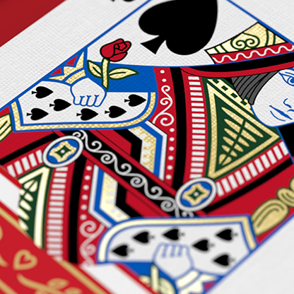 Red Roses Gold Foil Playing Cards (Fully Marked)