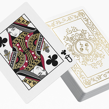 Black Roses White Gold Foil Playing Cards