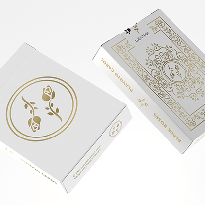 Black Roses White Gold Foil Playing Cards
