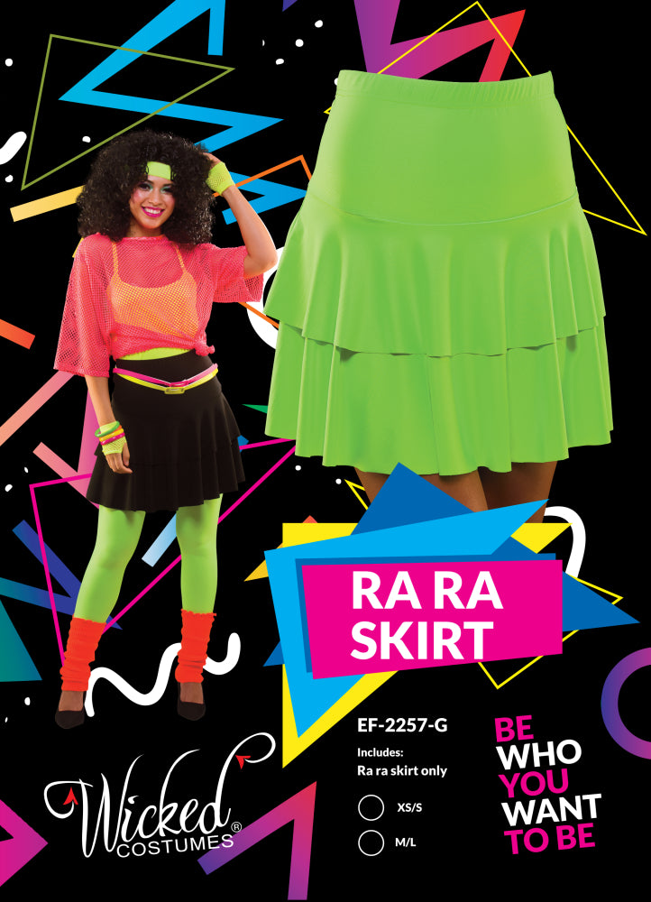 80's Ra Ra Skirt Tutu neongrün