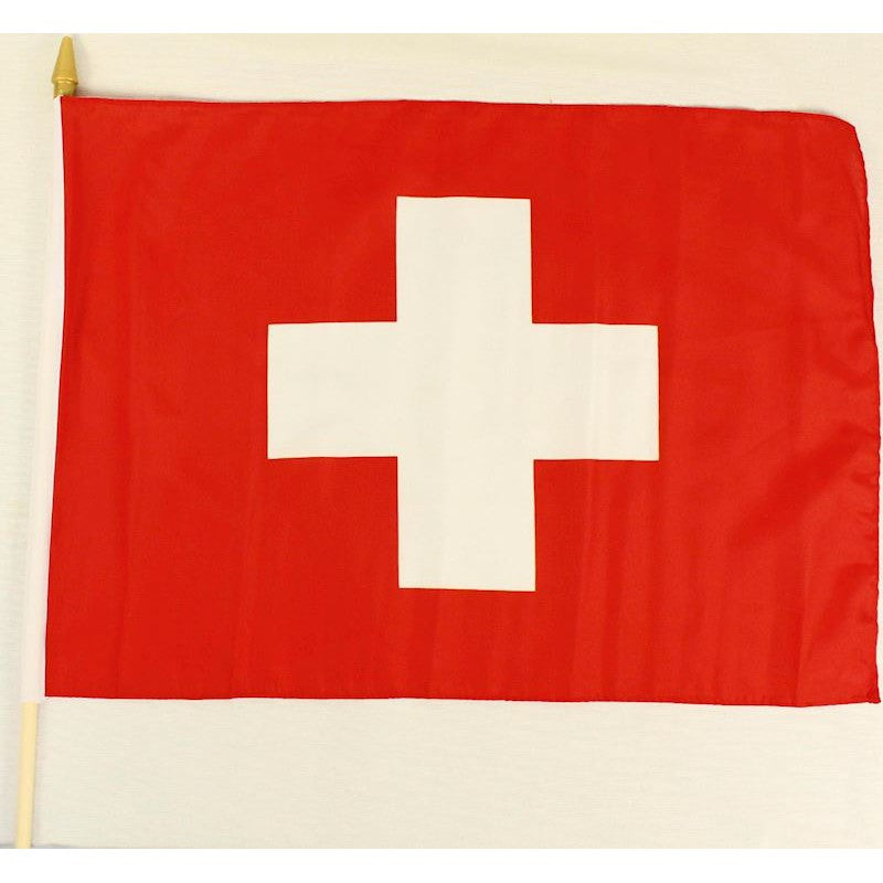 Fahne Schweizer Kreuz mit Holzstab | 30x45cm