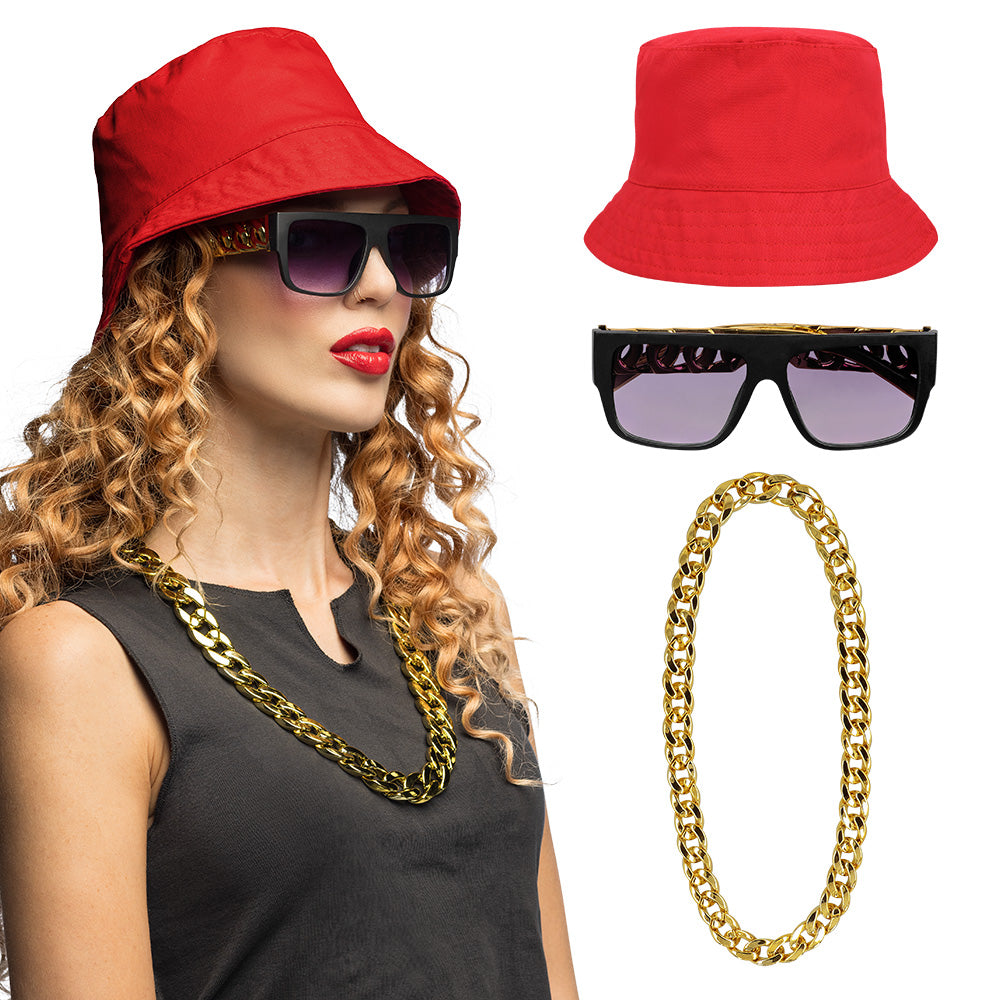 90er Hip-Hop Accessoires-Set-Boland-Deinparadies.ch