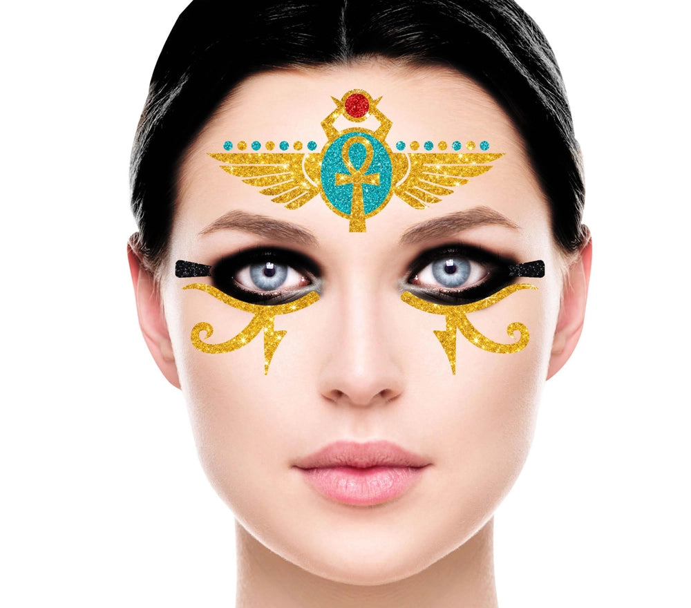 Ägyptisches Glitzergesicht Tattoosticker-Guirca-Deinparadies.ch