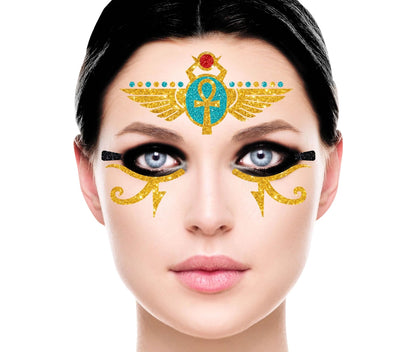Ägyptisches Glitzergesicht Tattoosticker-Guirca-Deinparadies.ch