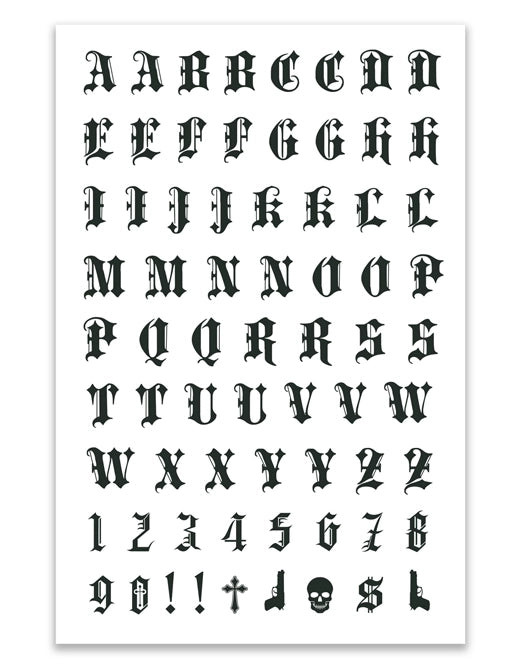 Alphabet Klebetattoos Thug Life-Guirca-Deinparadies.ch