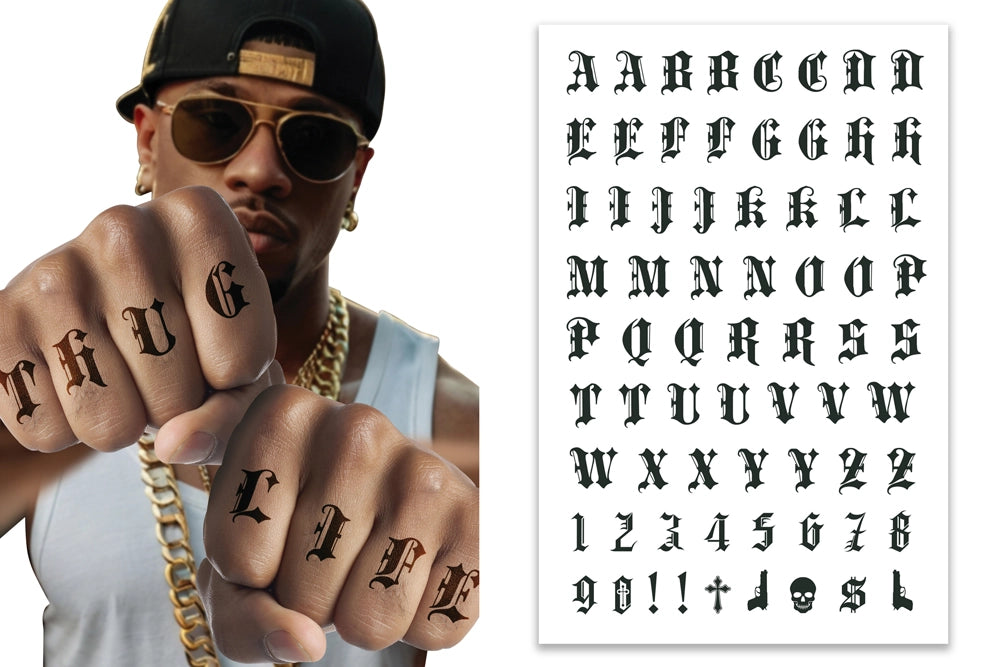 Alphabet Klebetattoos Thug Life-Guirca-Deinparadies.ch
