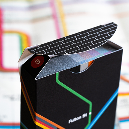 BLACK EDITION FULTON STREET MTA PLAYING CARDS (1972 VIGNELLI MAP EDITION)-FULTONS Playing Cards-Deinparadies.ch