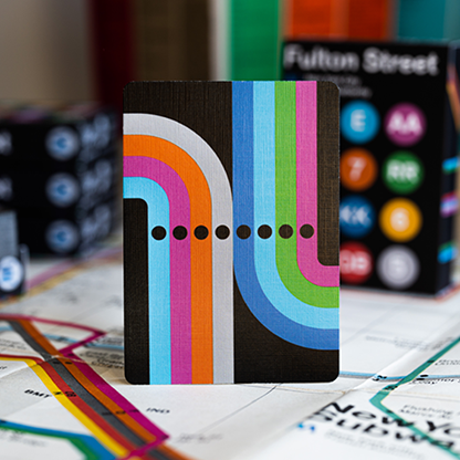 BLACK EDITION FULTON STREET MTA PLAYING CARDS (1972 VIGNELLI MAP EDITION)-FULTONS Playing Cards-Deinparadies.ch