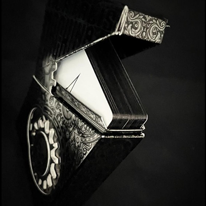 Black Metallic Foil Mortalis Machina Edition Playing Cards-The Paper Gear Company-Deinparadies.ch