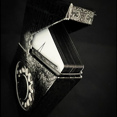 Black Metallic Foil Mortalis Machina Edition Playing Cards-The Paper Gear Company-Deinparadies.ch