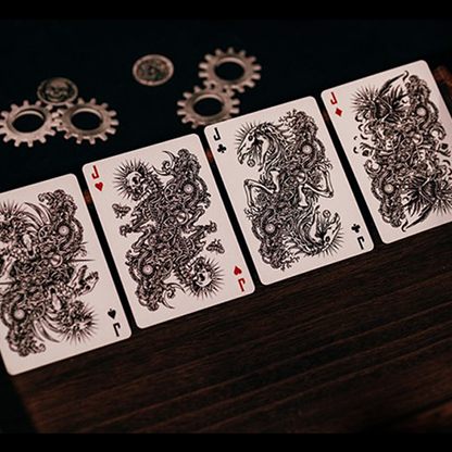 Black Metallic Foil Mortalis Machina Edition Playing Cards-The Paper Gear Company-Deinparadies.ch