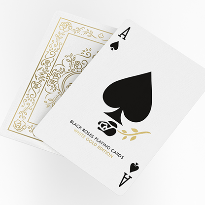 Black Roses Playing Cards White Gold Foil-Black Roses Playing Cards-Deinparadies.ch