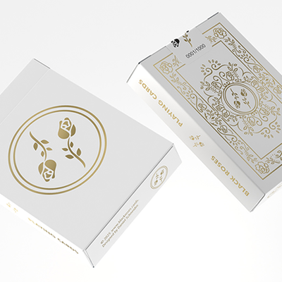 Black Roses Playing Cards White Gold Foil-Black Roses Playing Cards-Deinparadies.ch