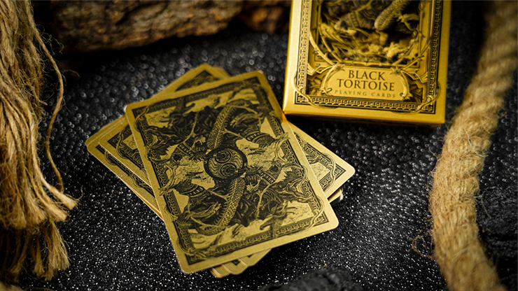 Cofanetto in oro nero tartaruga nera | Carte da gioco dell'Arca