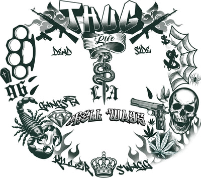 Boxer Gesichtstattoo Sticker-Guirca-Deinparadies.ch