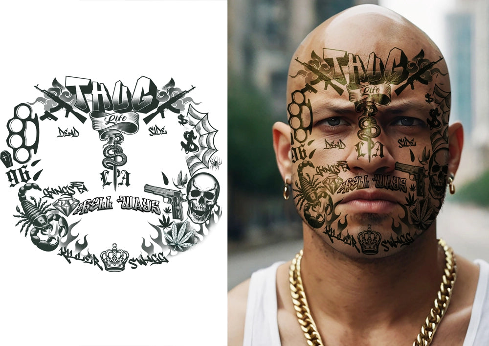 Boxer Gesichtstattoo Sticker-Guirca-Deinparadies.ch